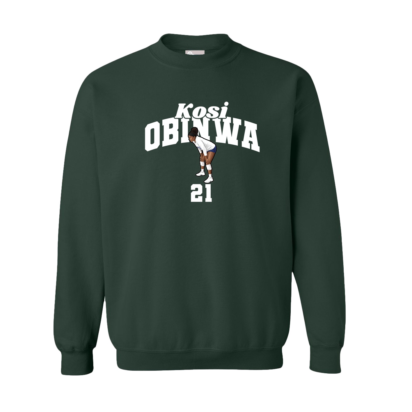 Fleece Crew — Signature Arch in Green