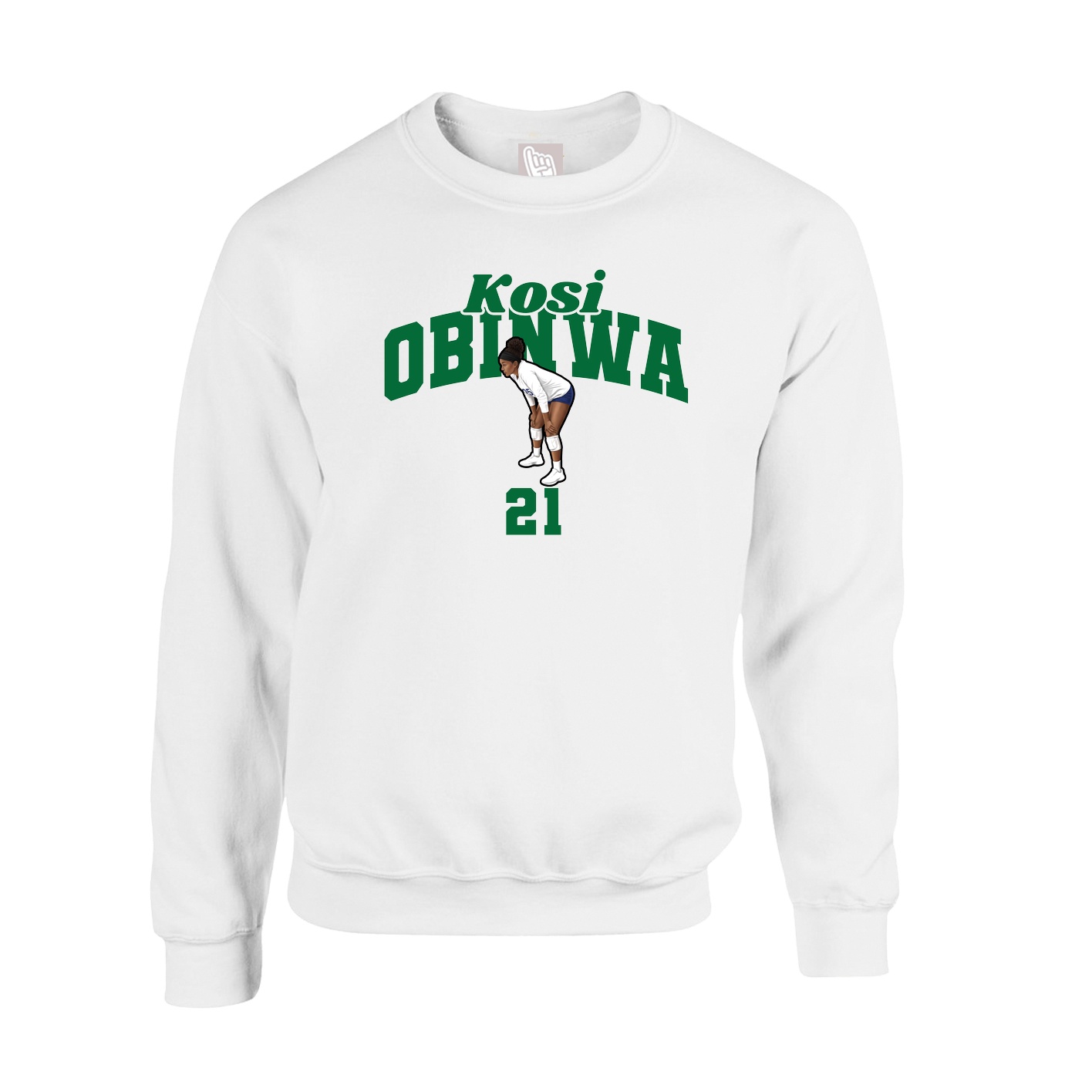 Fleece Crew — Signature Arch in White