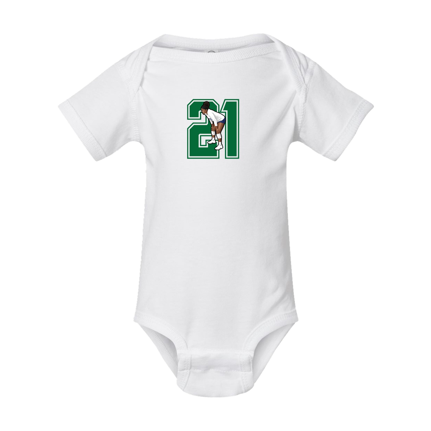 Baby Onesie — Number in White