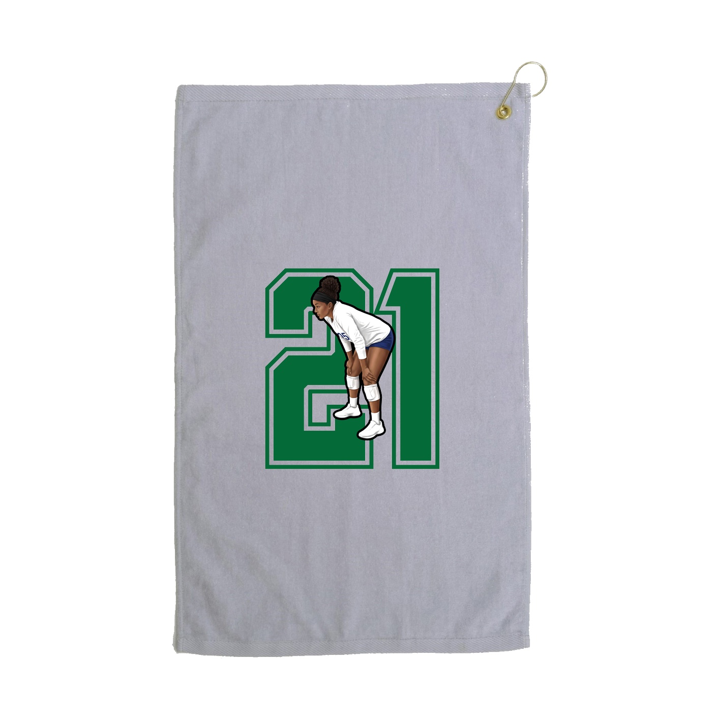 Golf Towel — Number in Grey