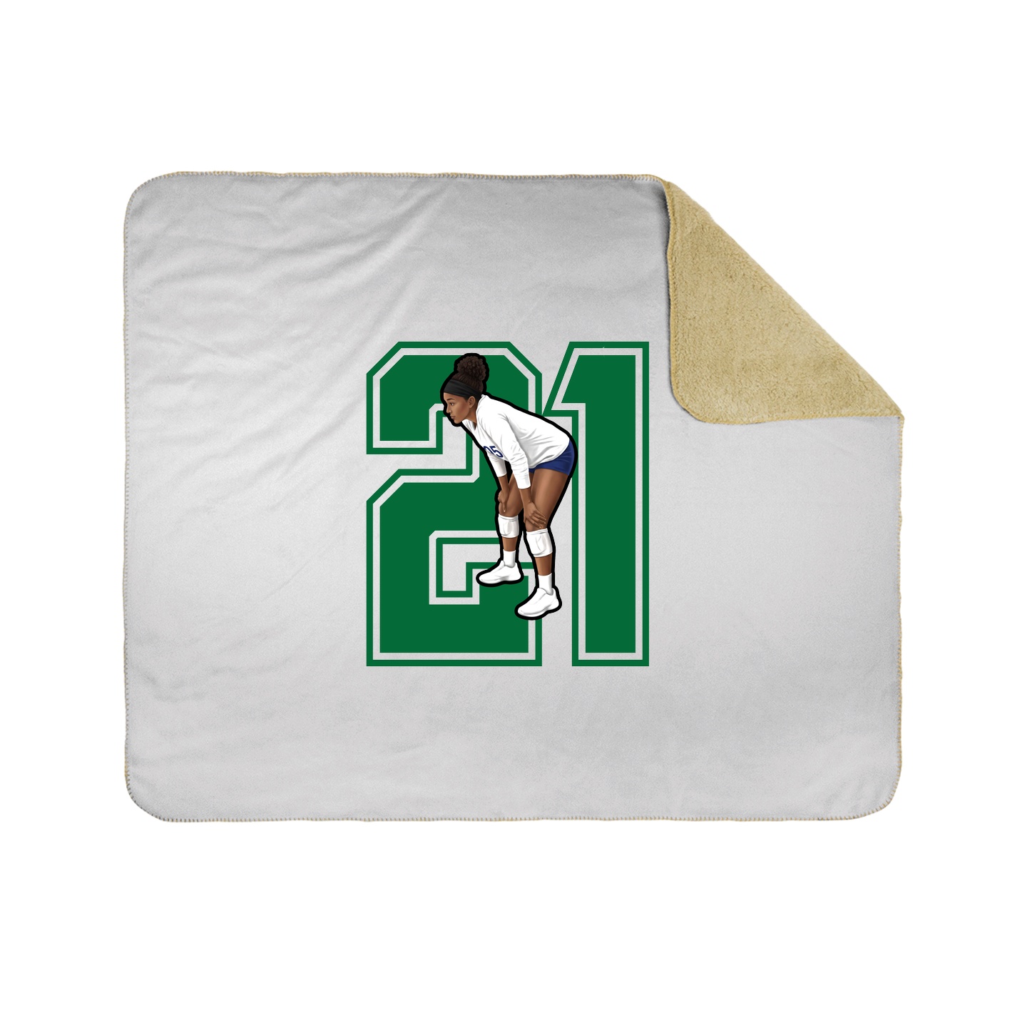 Throw Blanket — Number in White