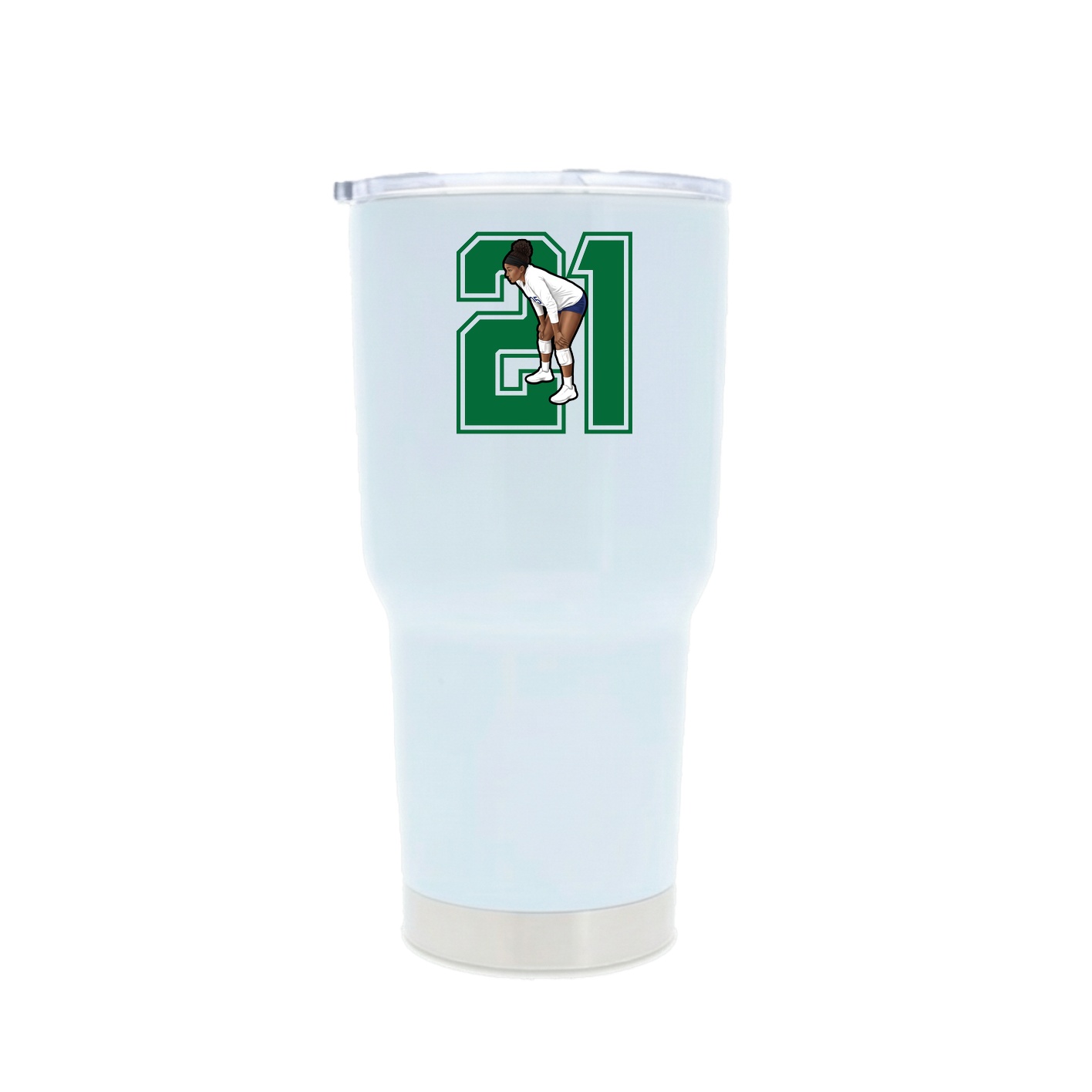 30oz Stainless Steel Tumbler — Number in White