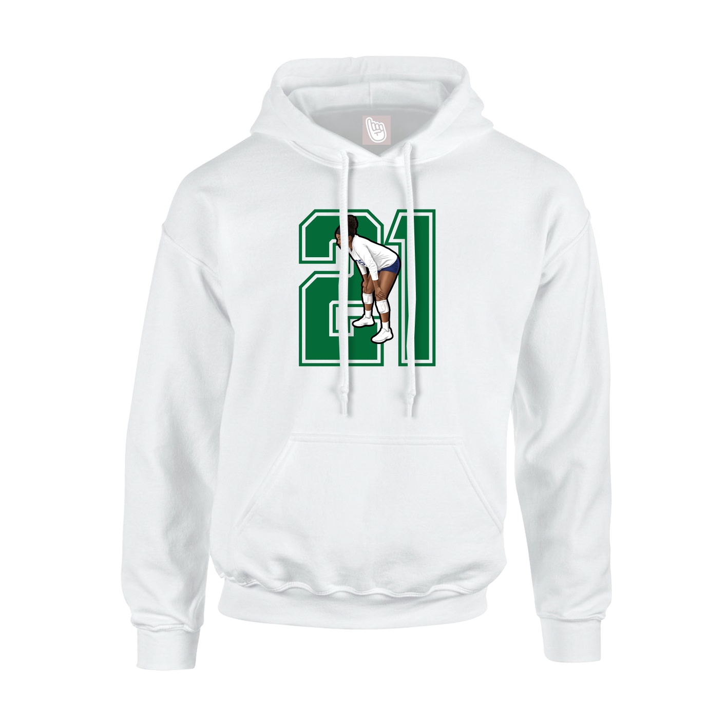 Hoodie — Number in White