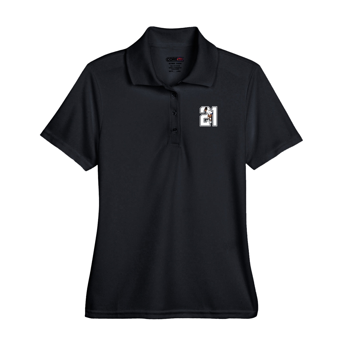 Performance Polo — Number in Black