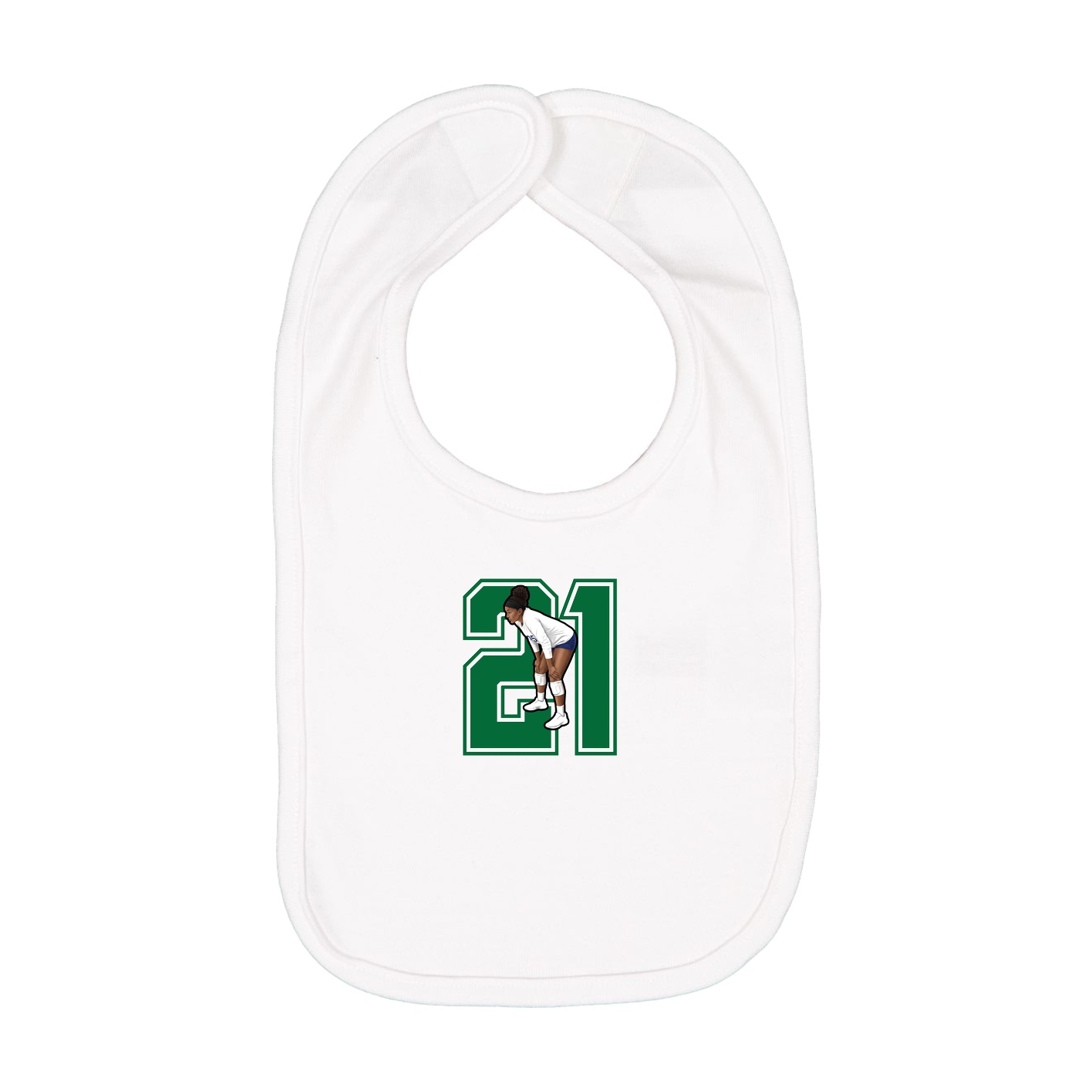 Infant Bib — Number in White