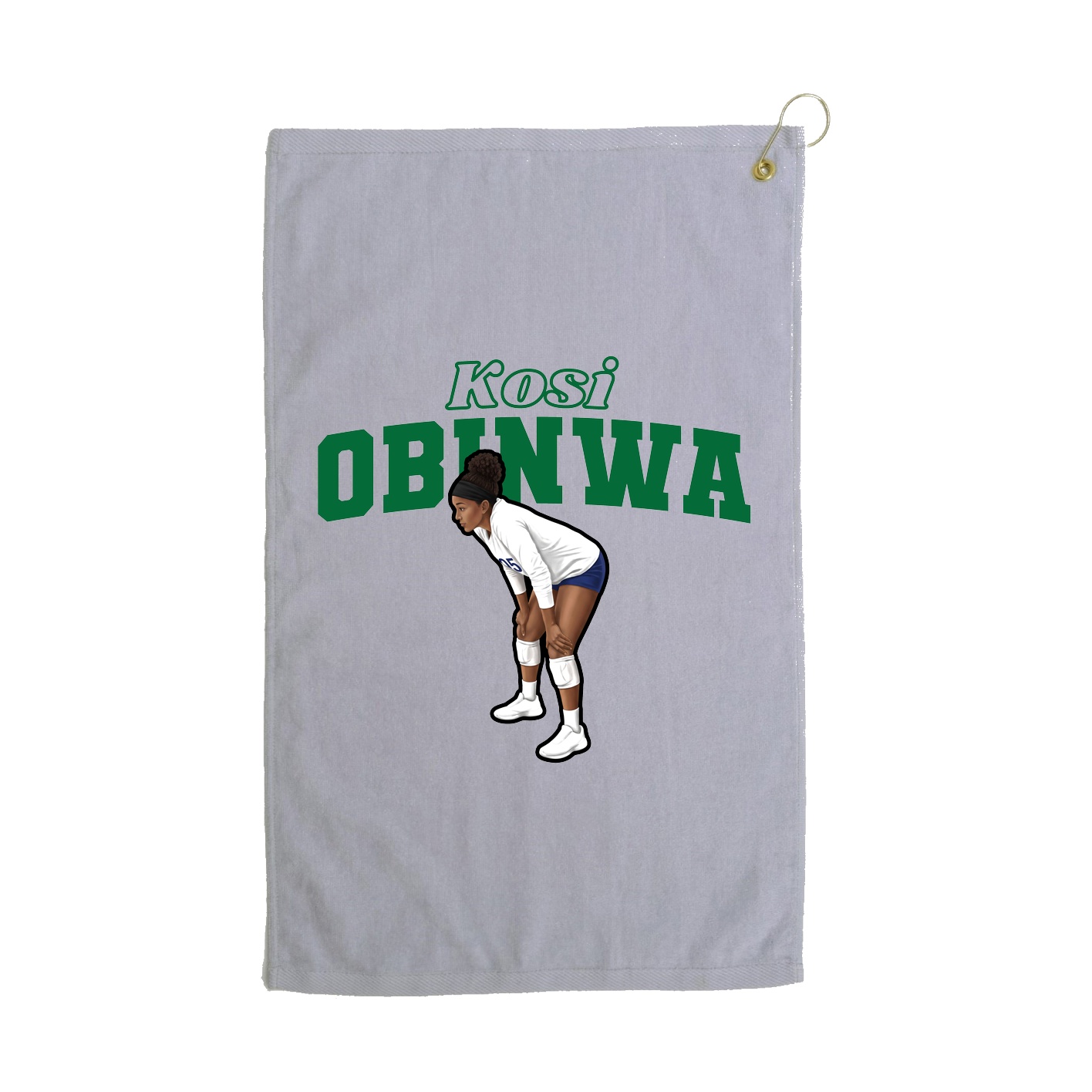 Golf Towel — Name Arch in Grey