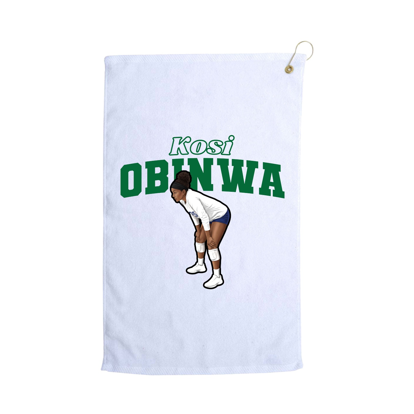 Golf Towel — Name Arch in White