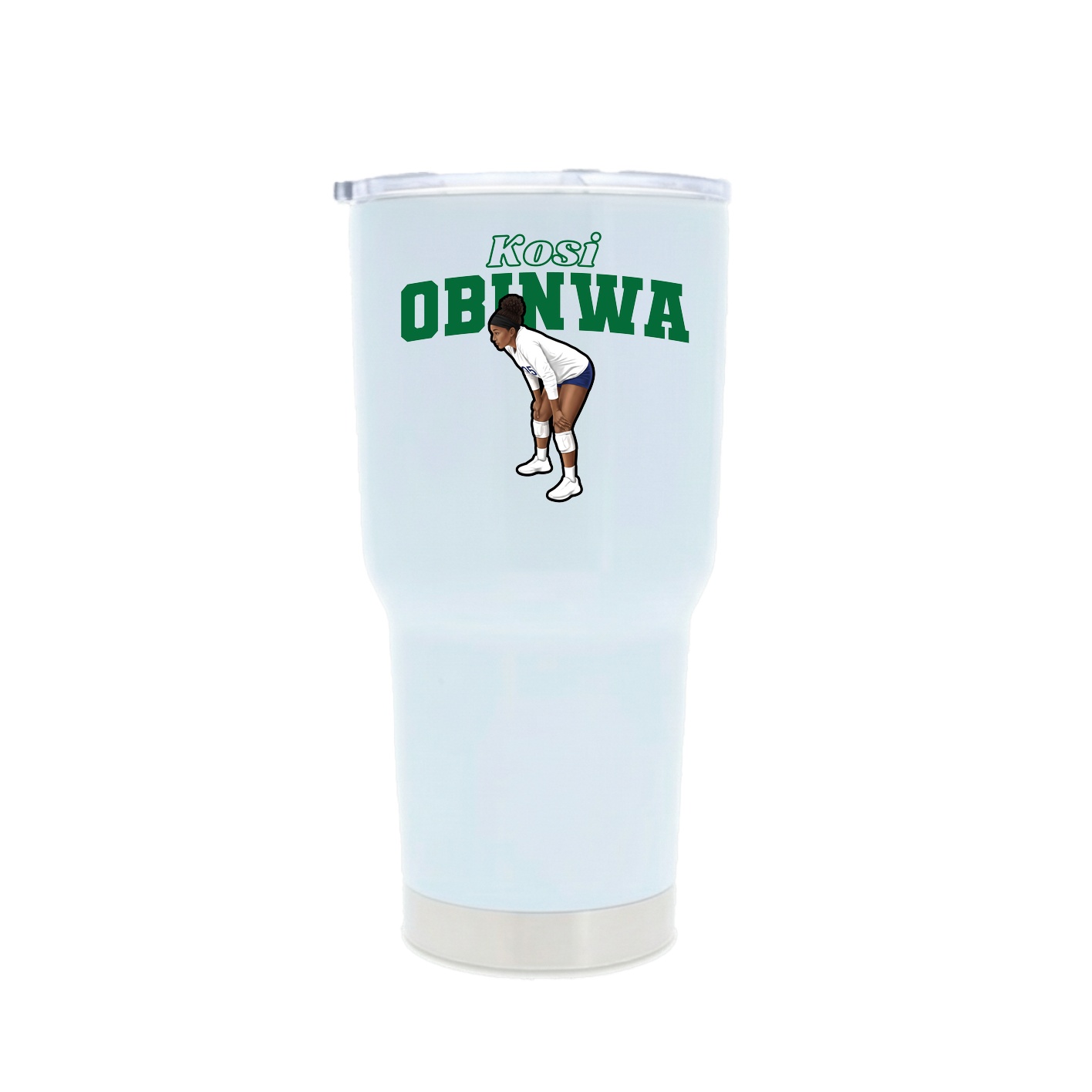 30oz Stainless Steel Tumbler — Name Arch in White
