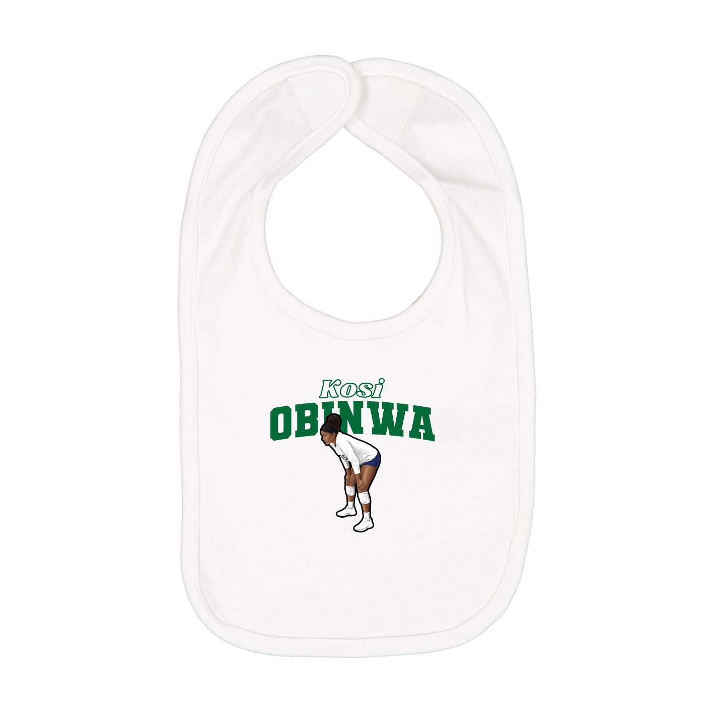 Infant Bib — Name Arch in White