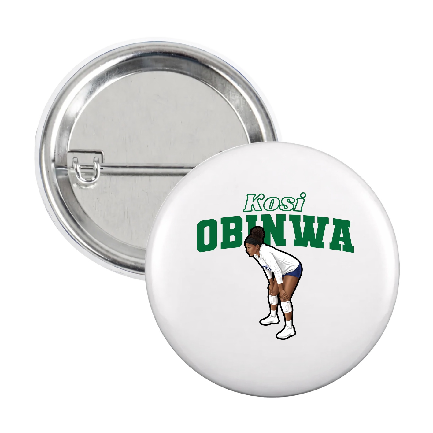 Game Day Button — Name Arch in White