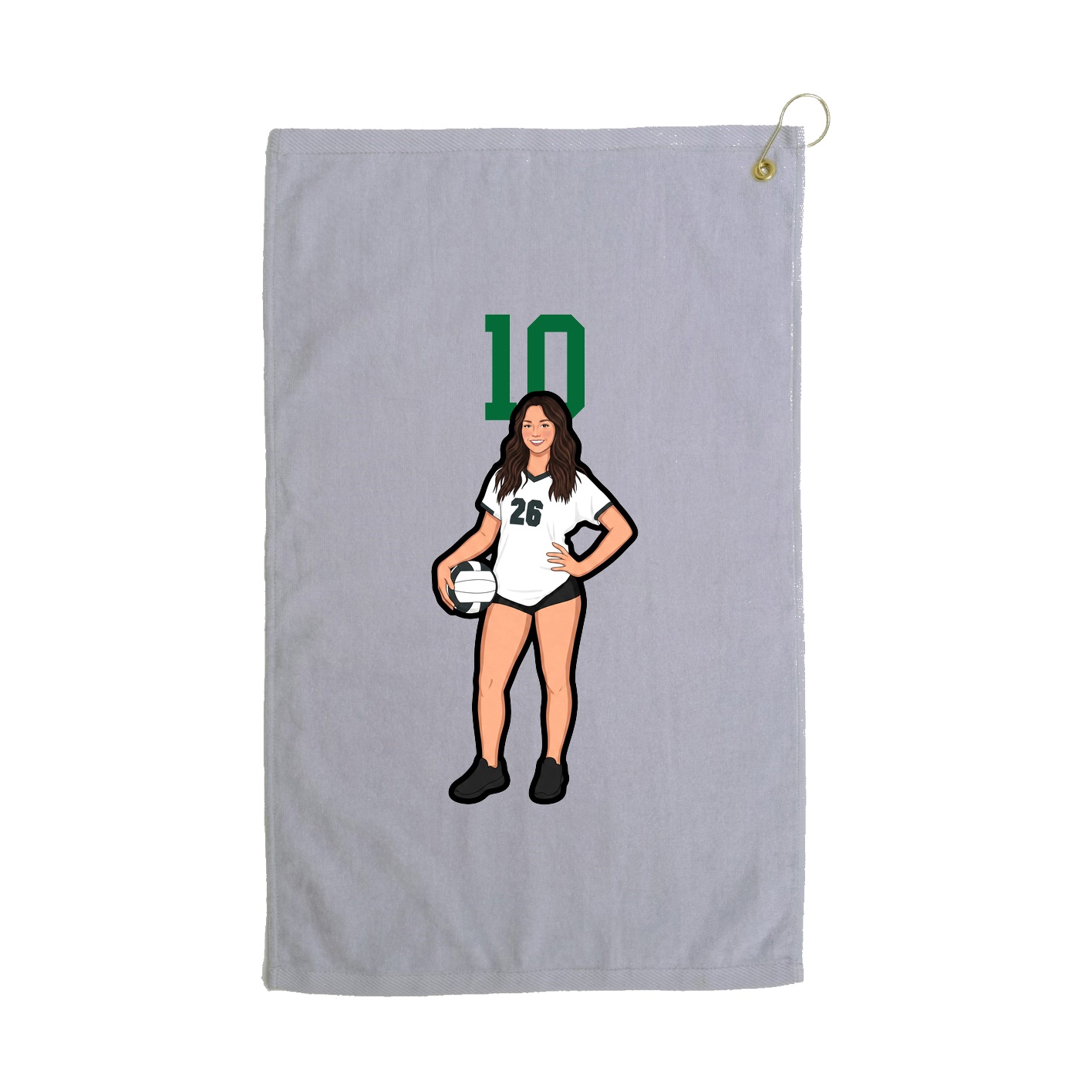 Golf Towel — Number Top in Grey