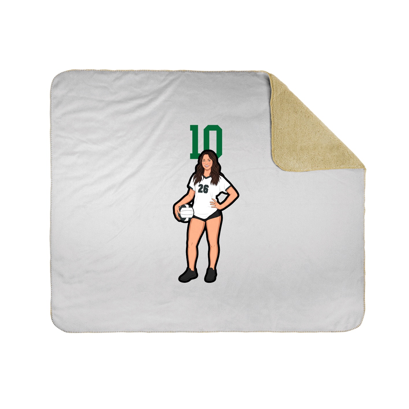 Throw Blanket — Number Top in White