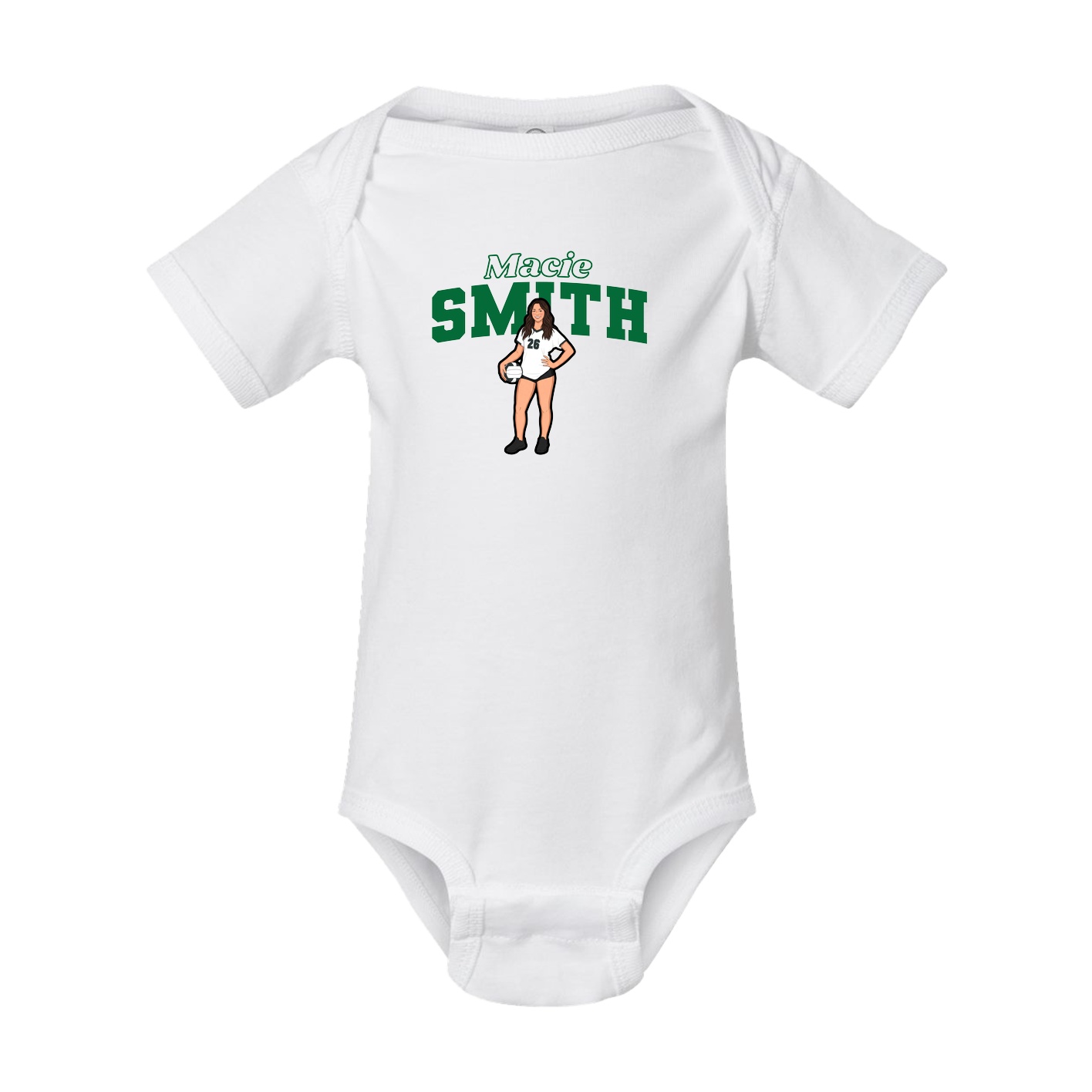 Baby Onesie — Name Arch in White