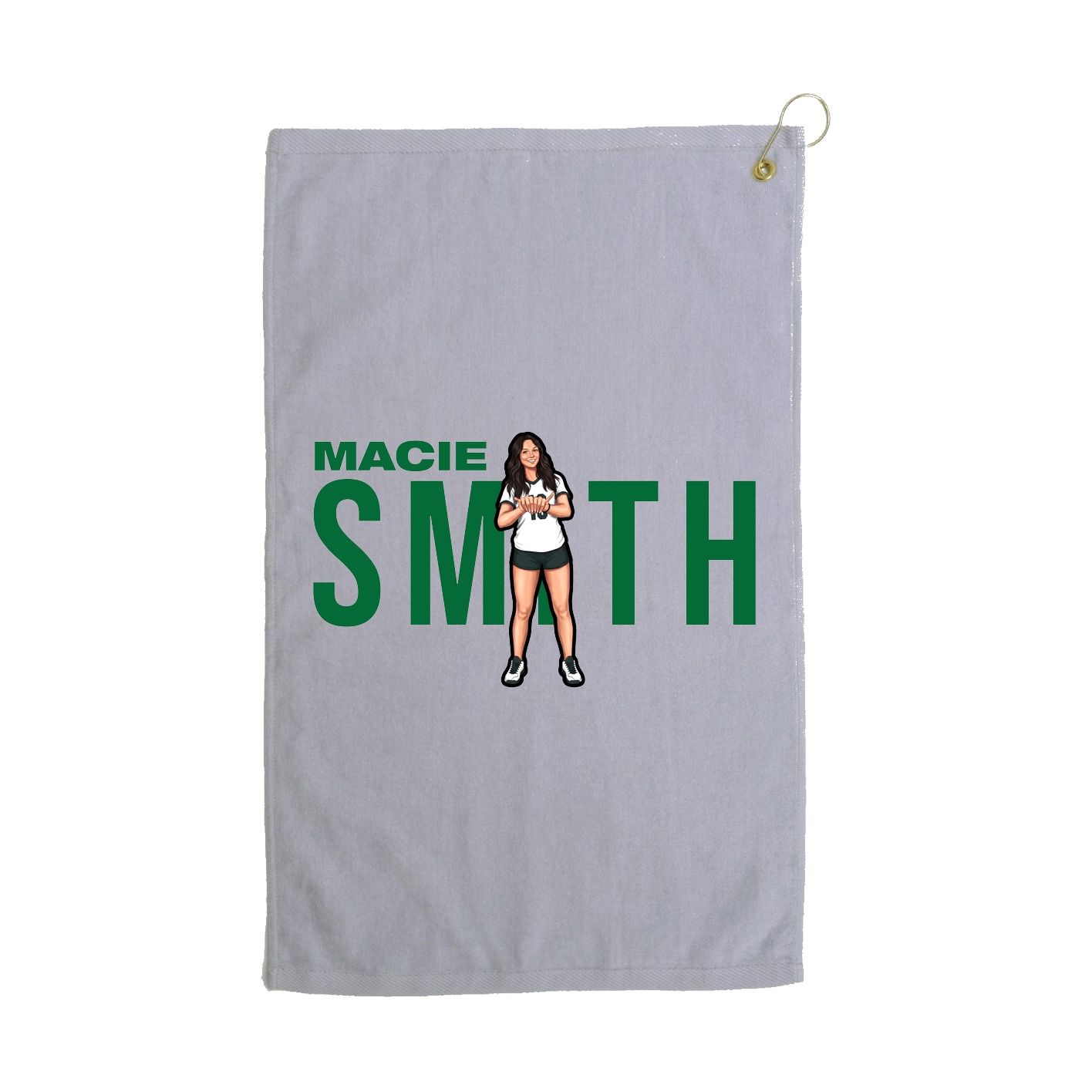 Golf Towel — Player Name in Grey