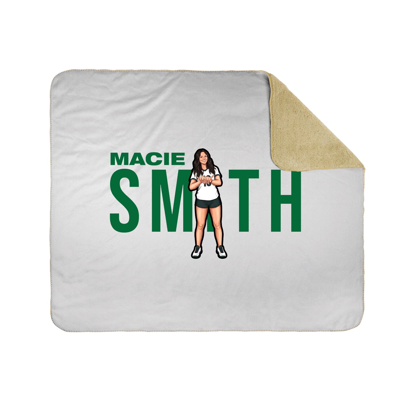 Throw Blanket — Player Name in White