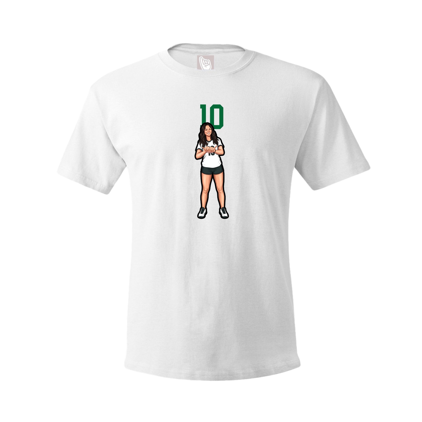 Youth Tee — Number Top in White