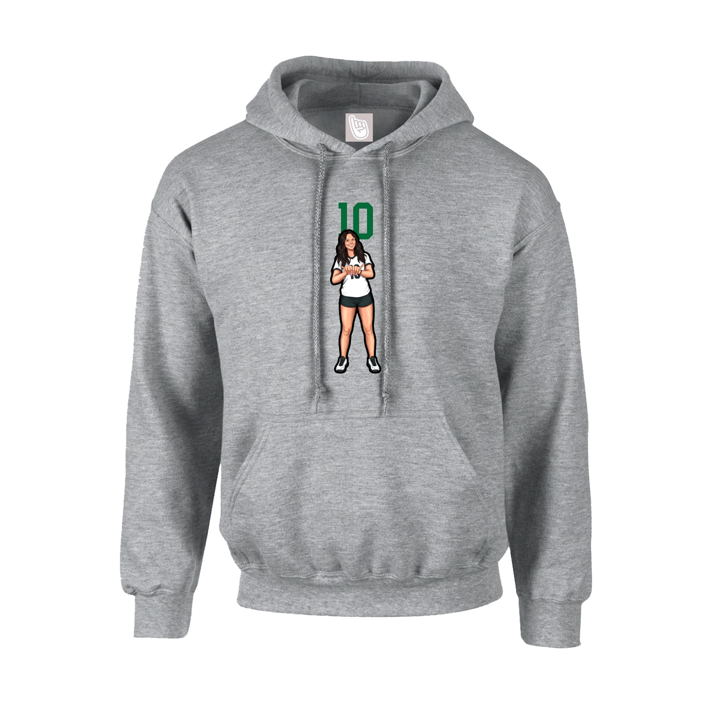 Hoodie — Number Top in Grey