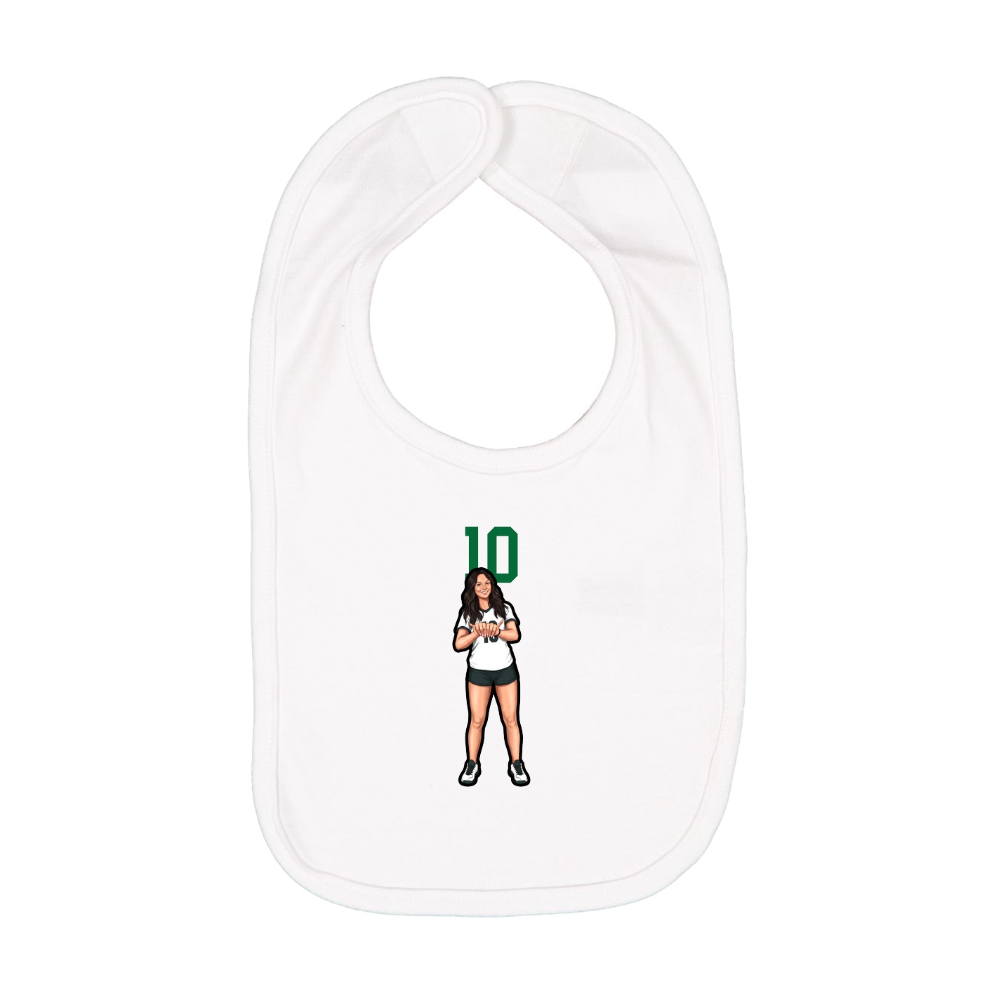 Infant Bib — Number Top in White