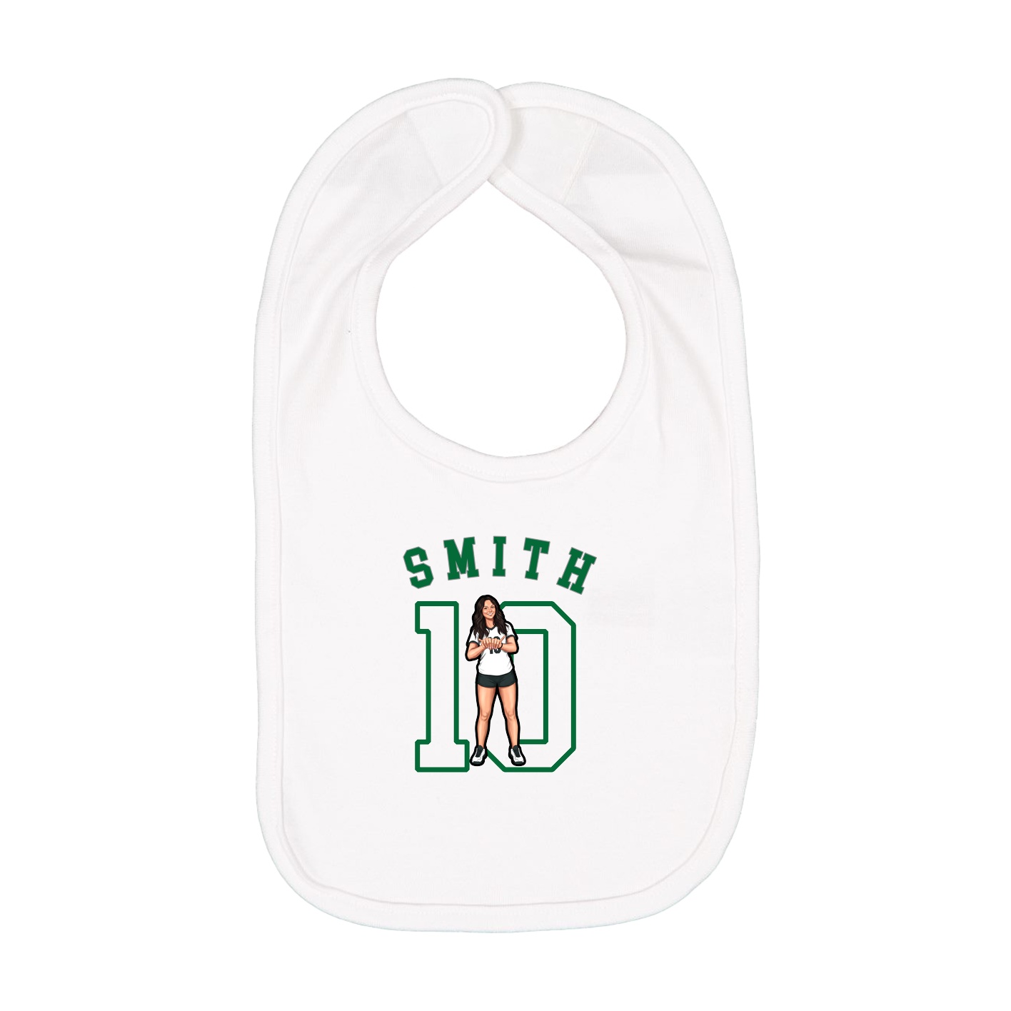 Infant Bib — Shirsey Arch in White