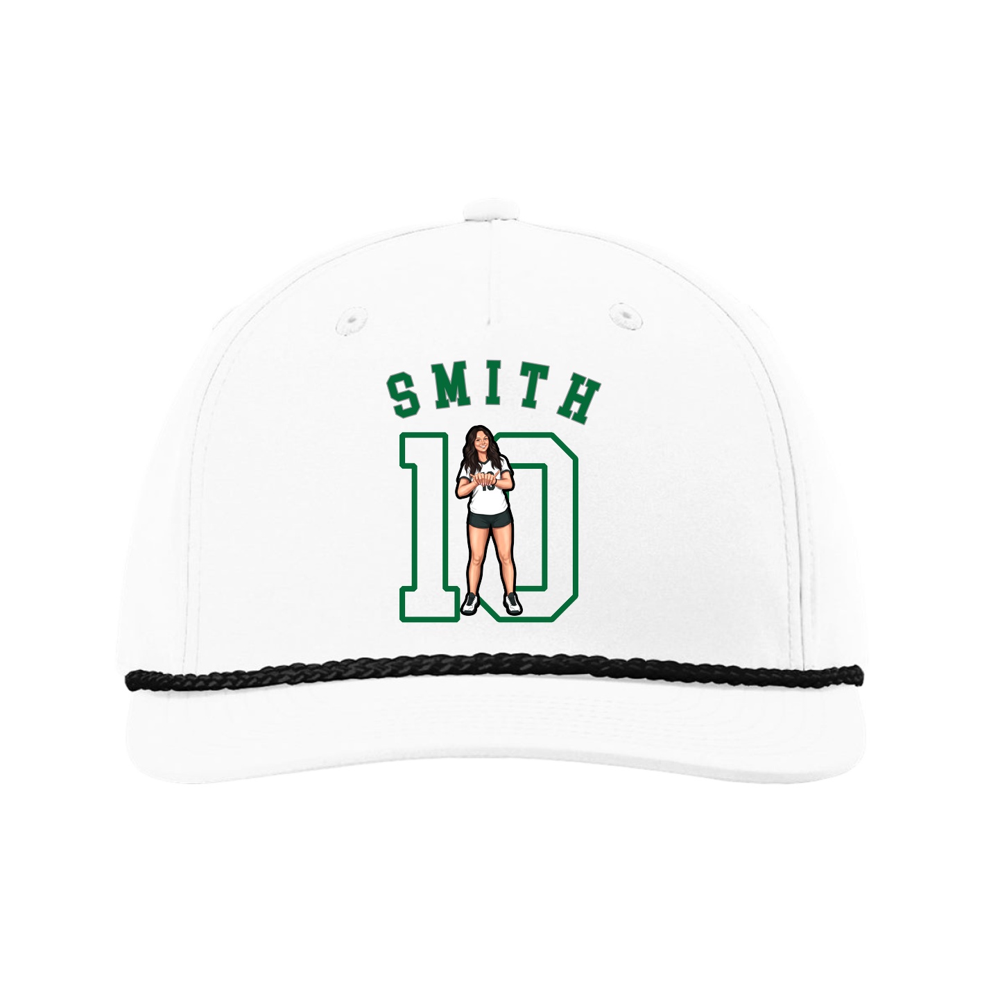 Five-Panel Classic Rope Cap — Shirsey Arch in White