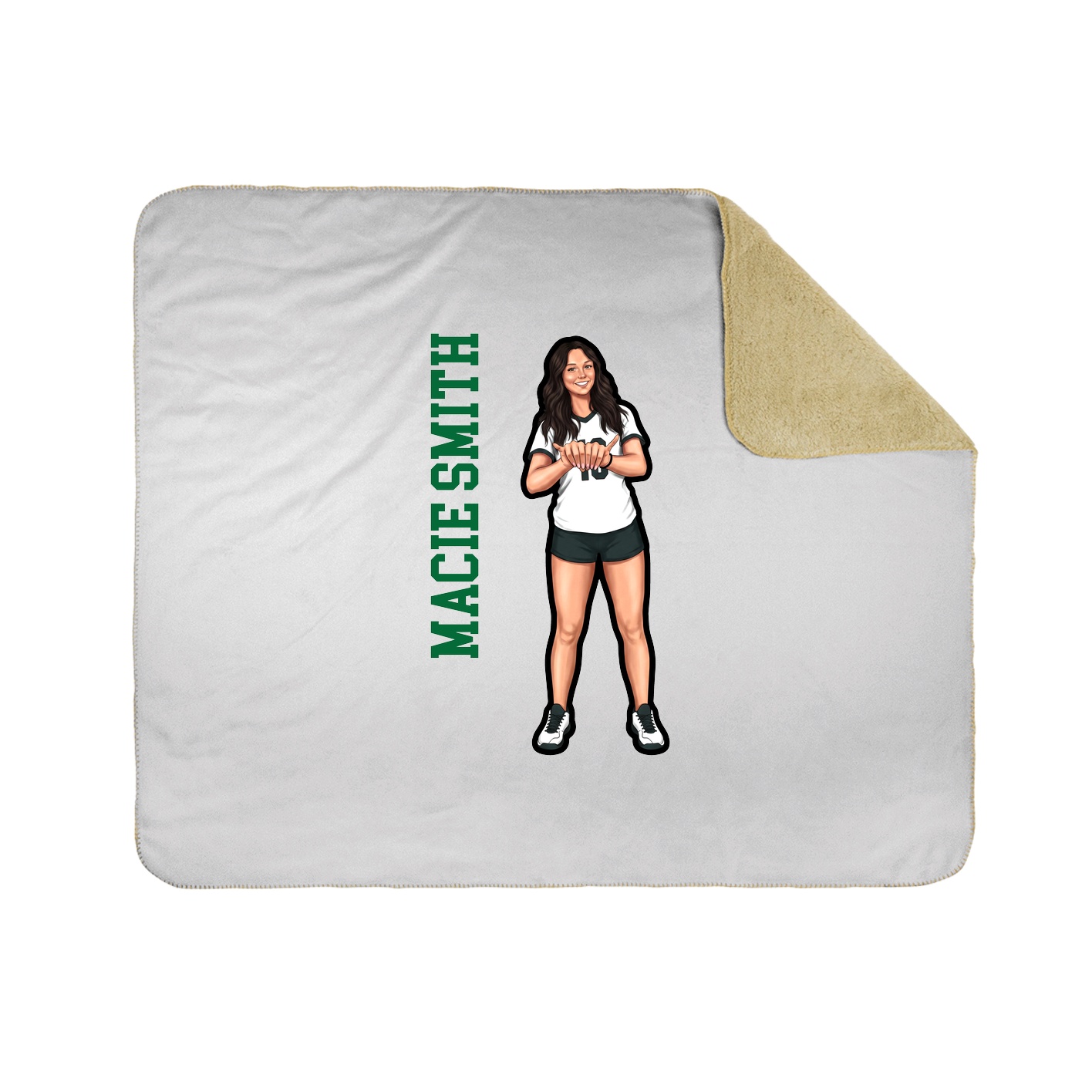 Throw Blanket — Name Vertical in White