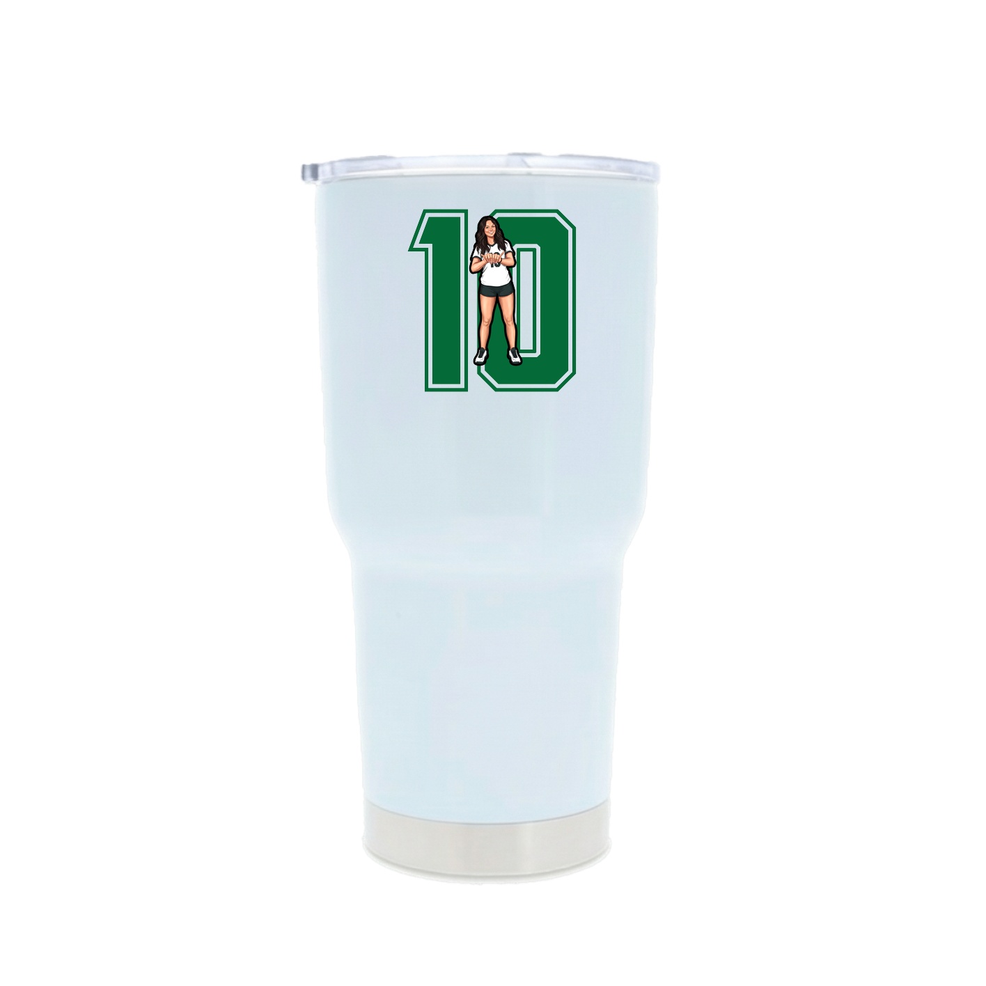 30oz Stainless Steel Tumbler — Number in White