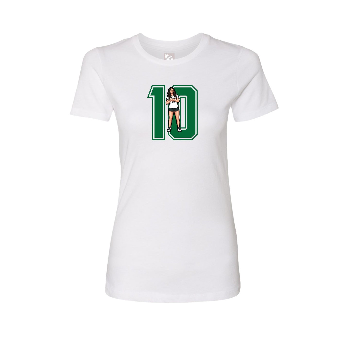 Womens Tee — Number in White