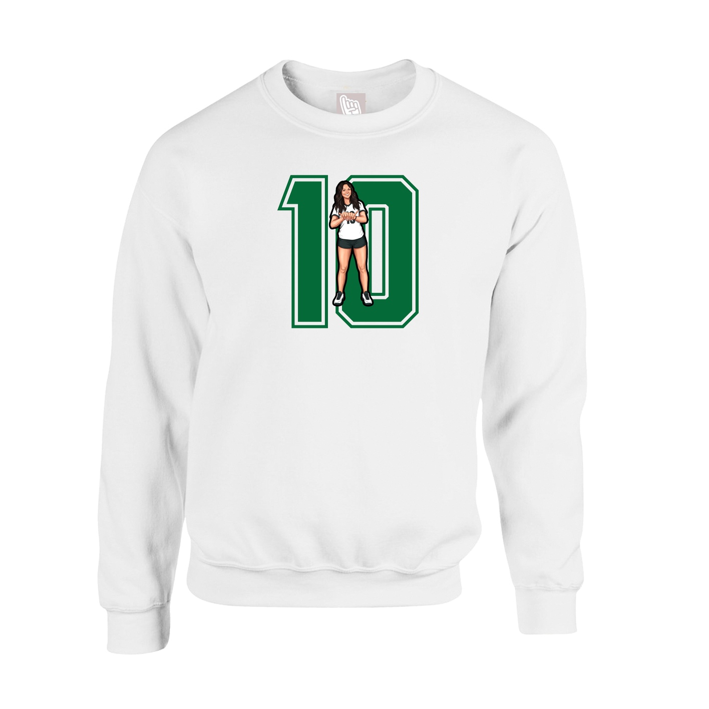 Fleece Crew — Number in White