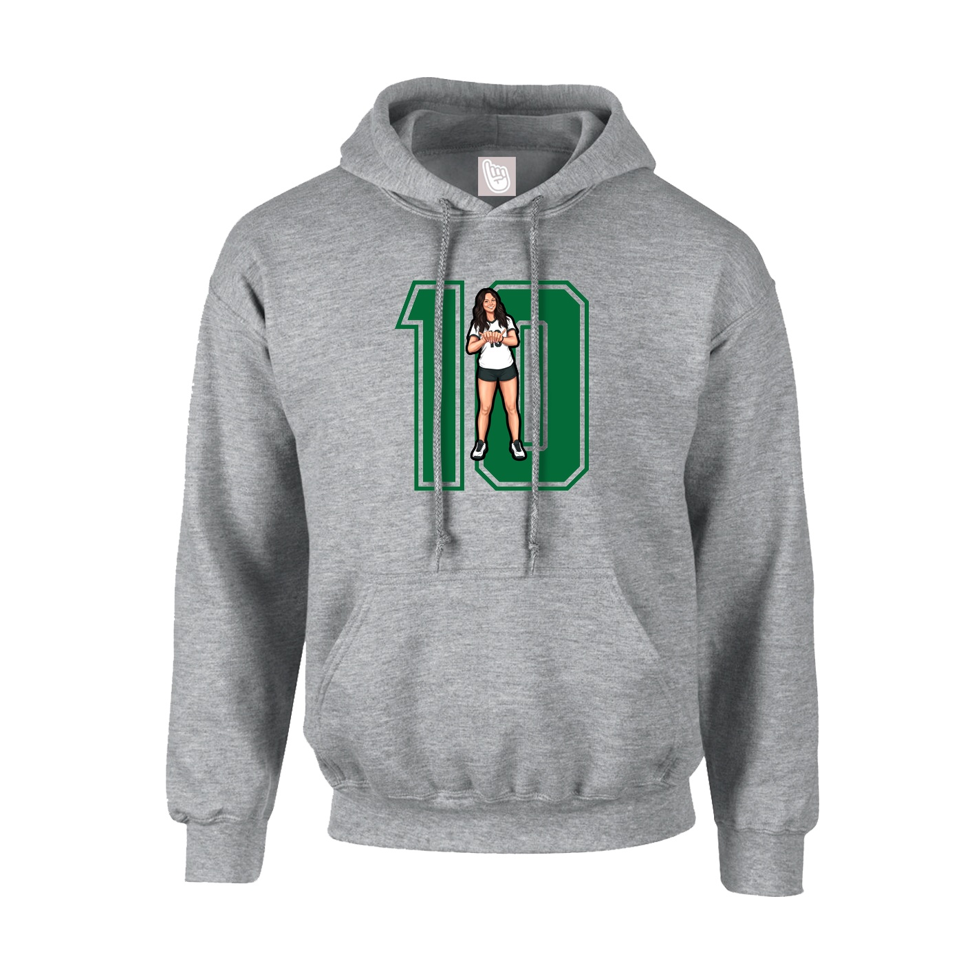 Youth Hoodie — Number in Grey
