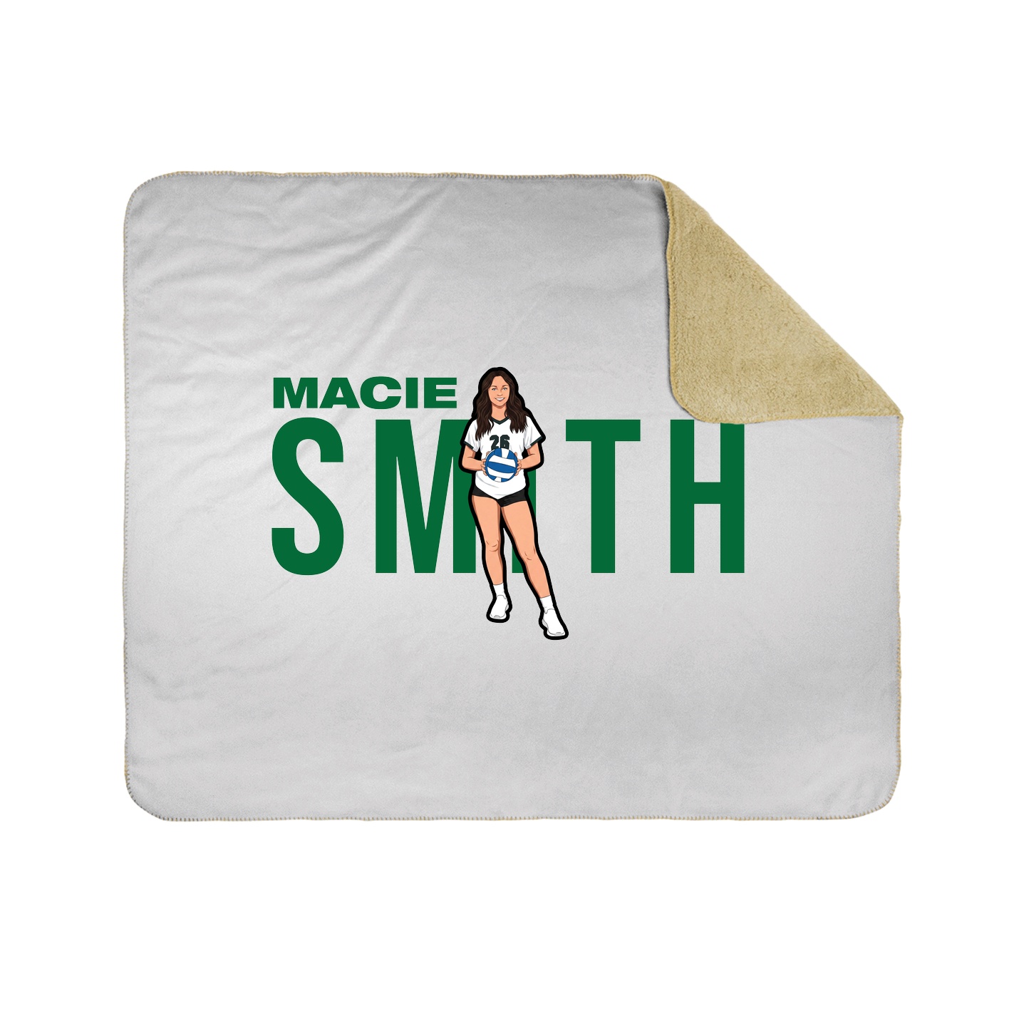 Throw Blanket — Player Name in White