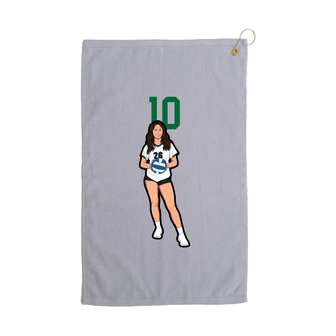 Golf Towel — Number Top in Grey