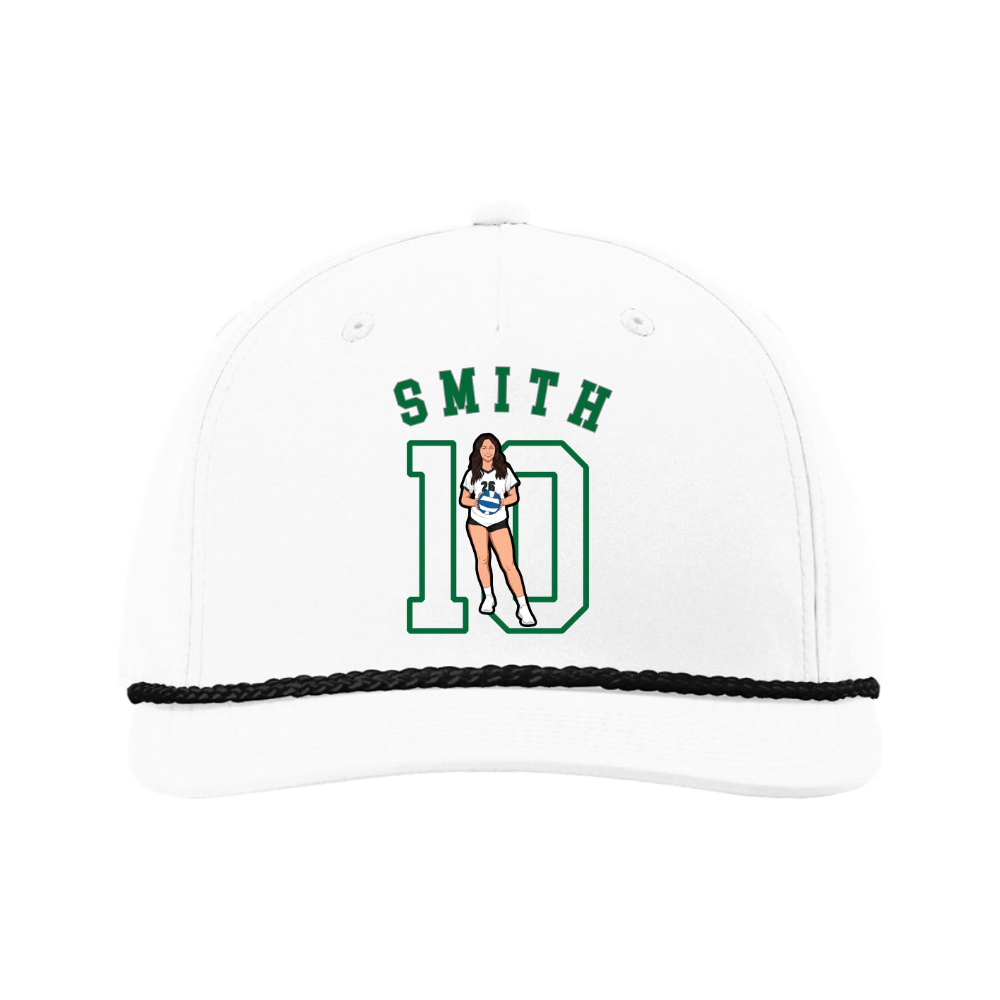 Five-Panel Classic Rope Cap — Shirsey Arch in White