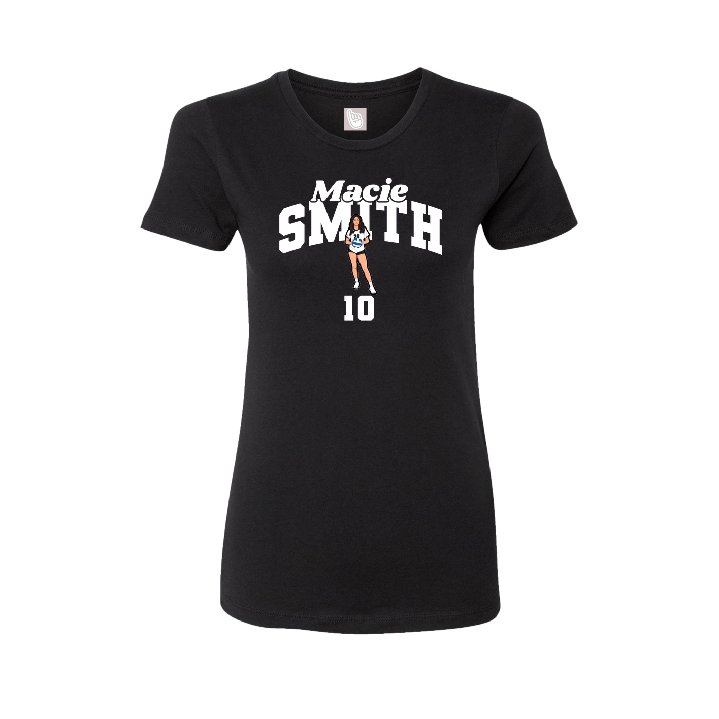 Fitted Women's Tee — Signature Arch in Black