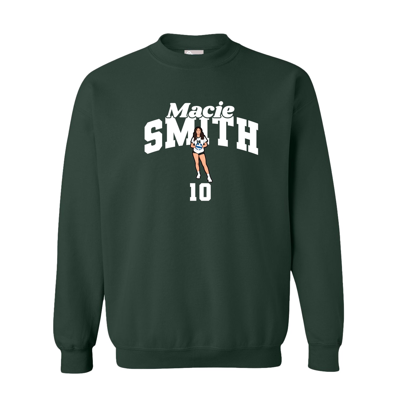 Fleece Crew — Signature Arch in Green