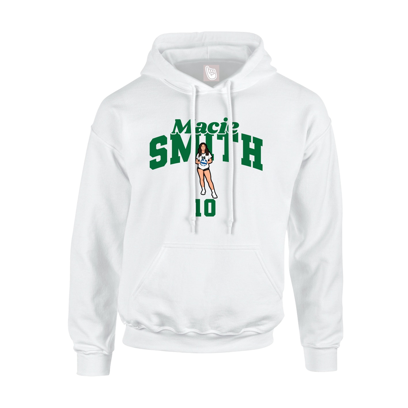 Youth Hoodie — Signature Arch in White