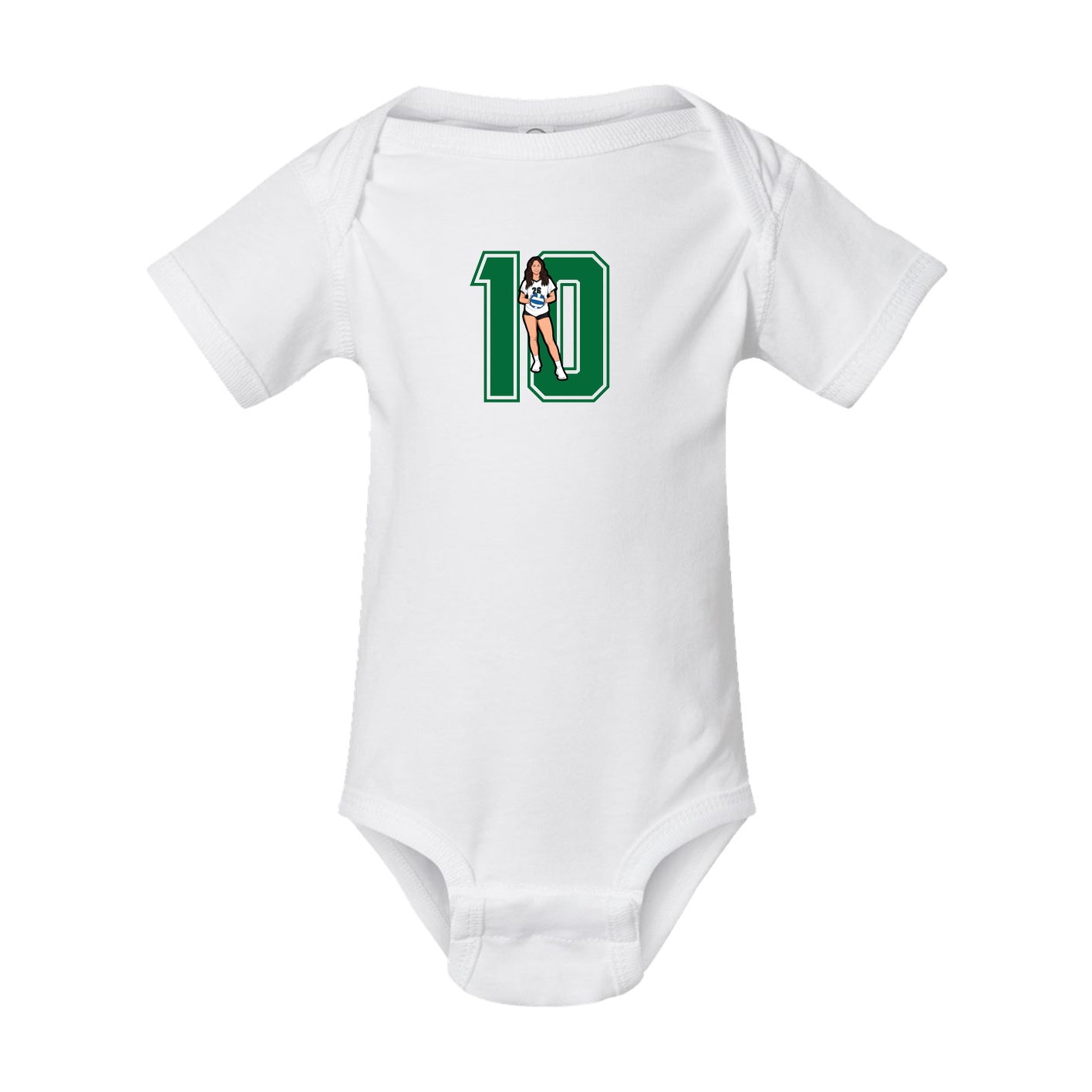 Baby Onesie — Number in White