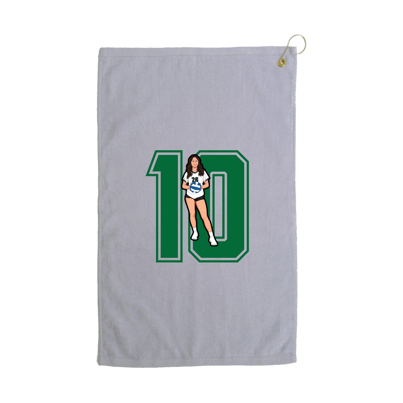 Golf Towel — Number in Grey