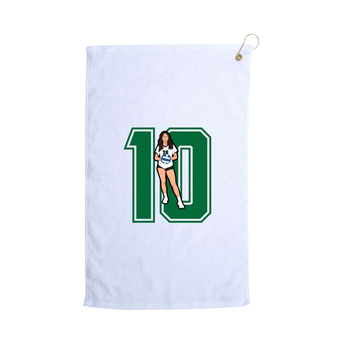 Golf Towel — Number in White