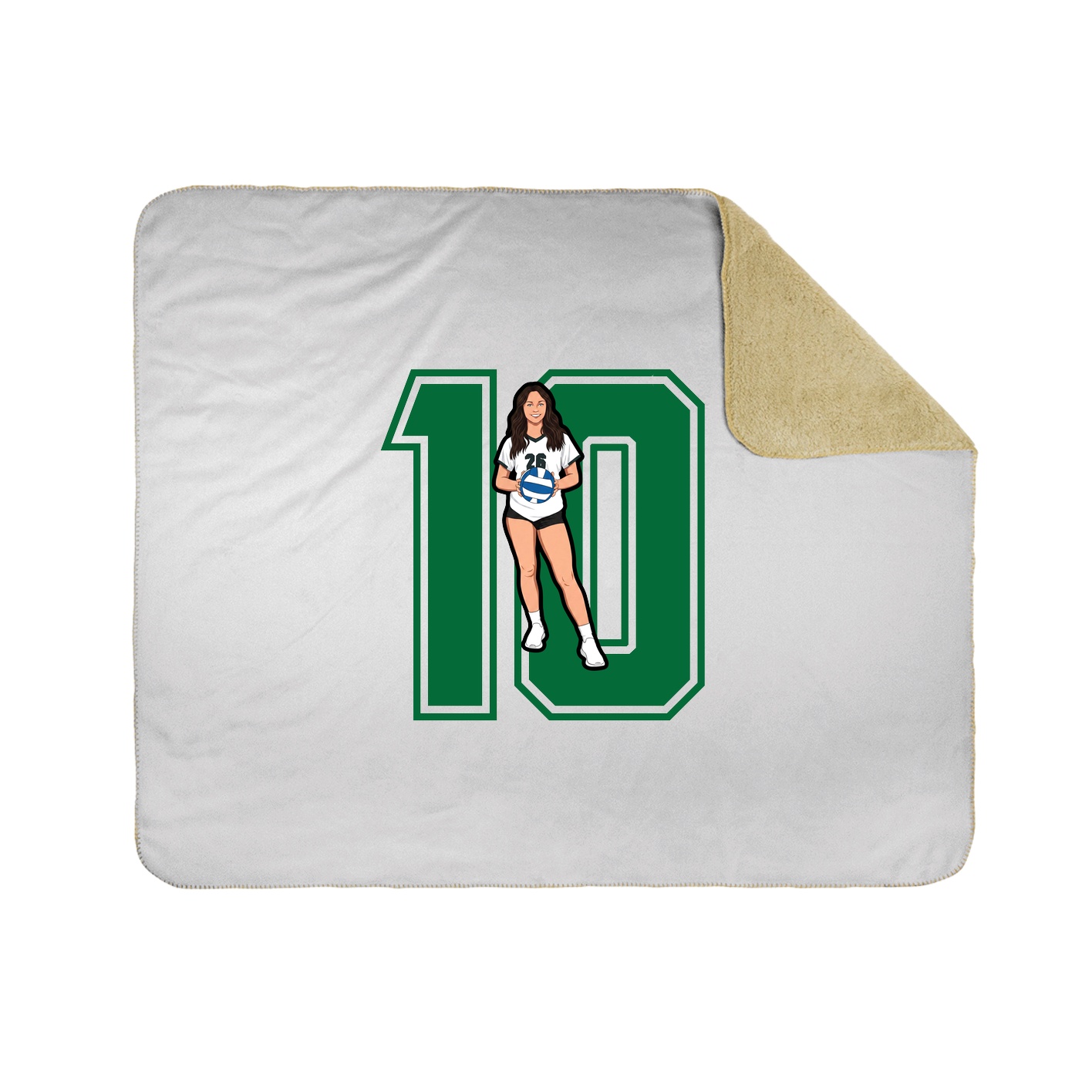 Throw Blanket — Number in White