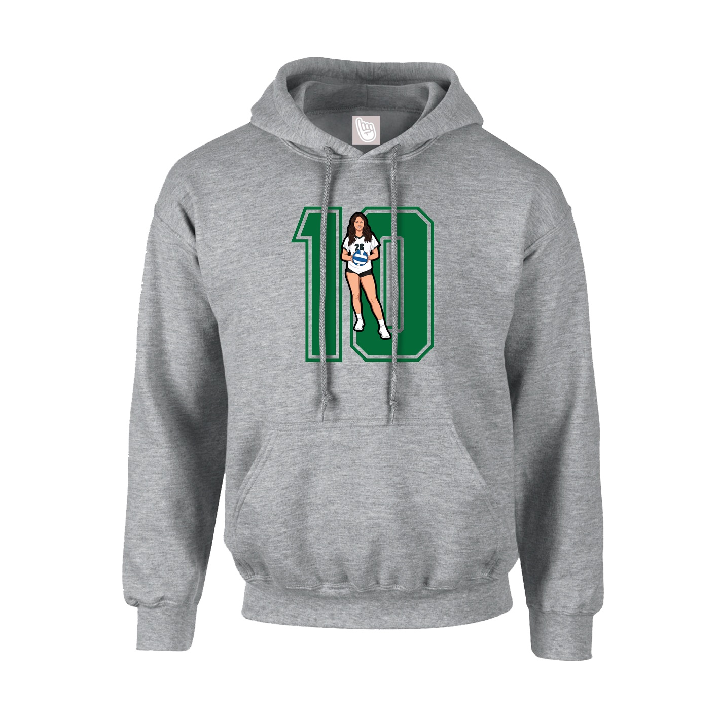 Hoodie — Number in Grey