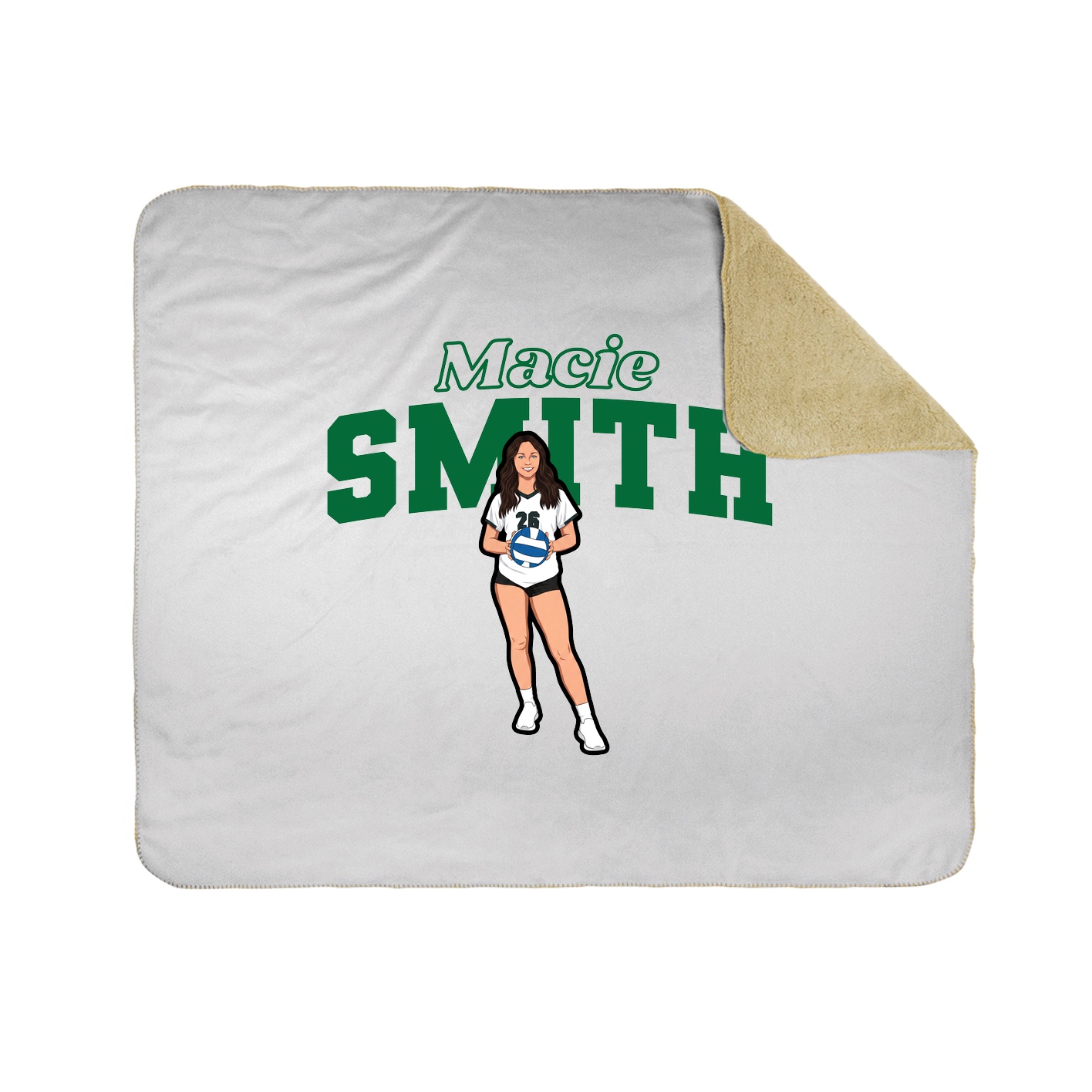 Throw Blanket — Name Arch in White