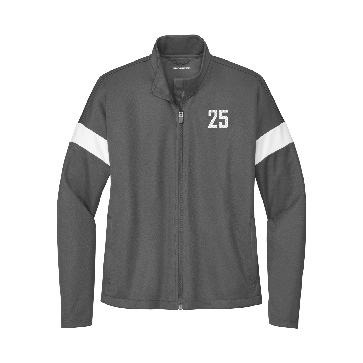 Womens Team Travel Full-Zip Jacket — Front Shirsy in Gray/White