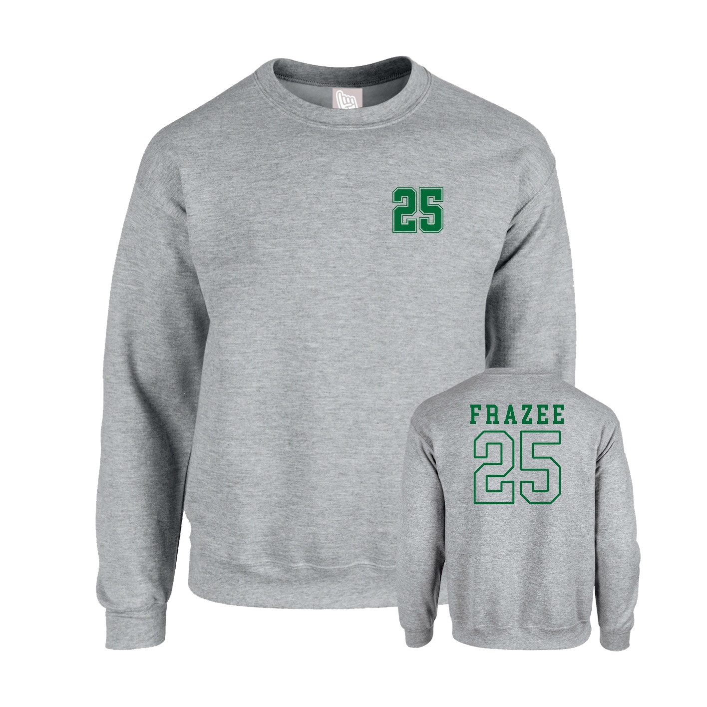 Fleece Crew — Chest Back in Grey