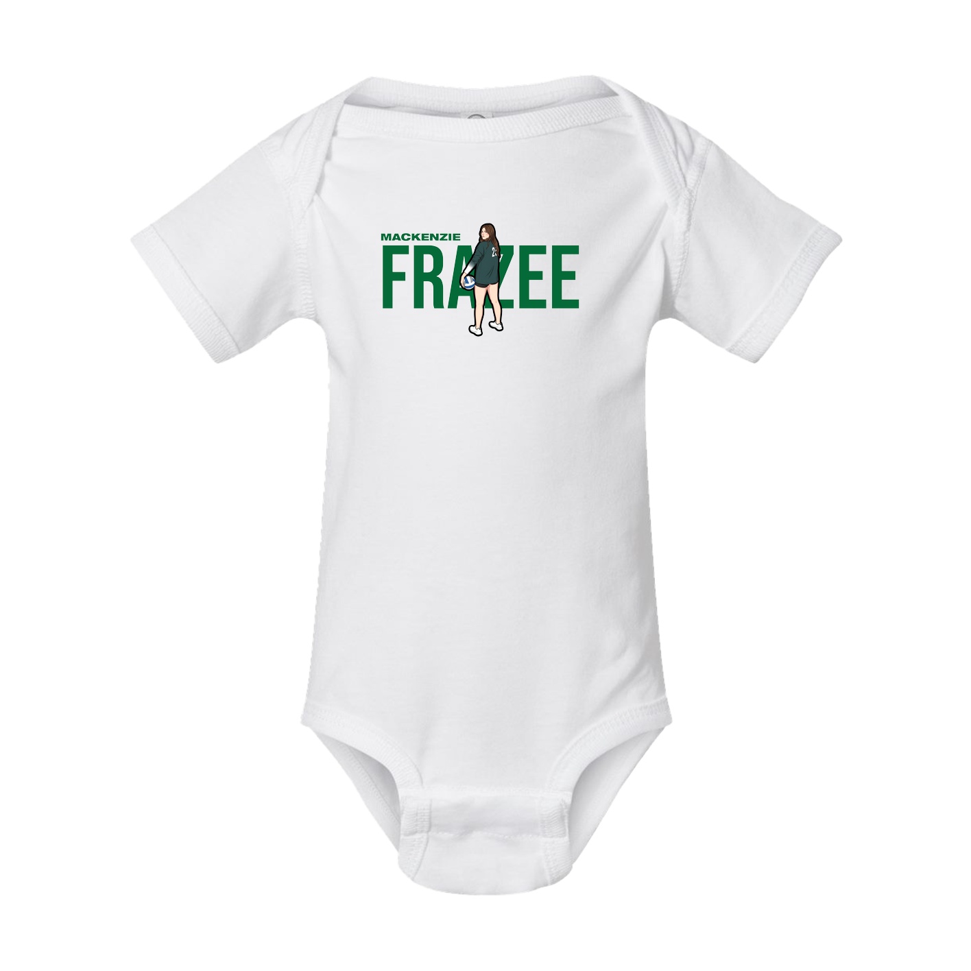 Baby Onesie — Player Name in White