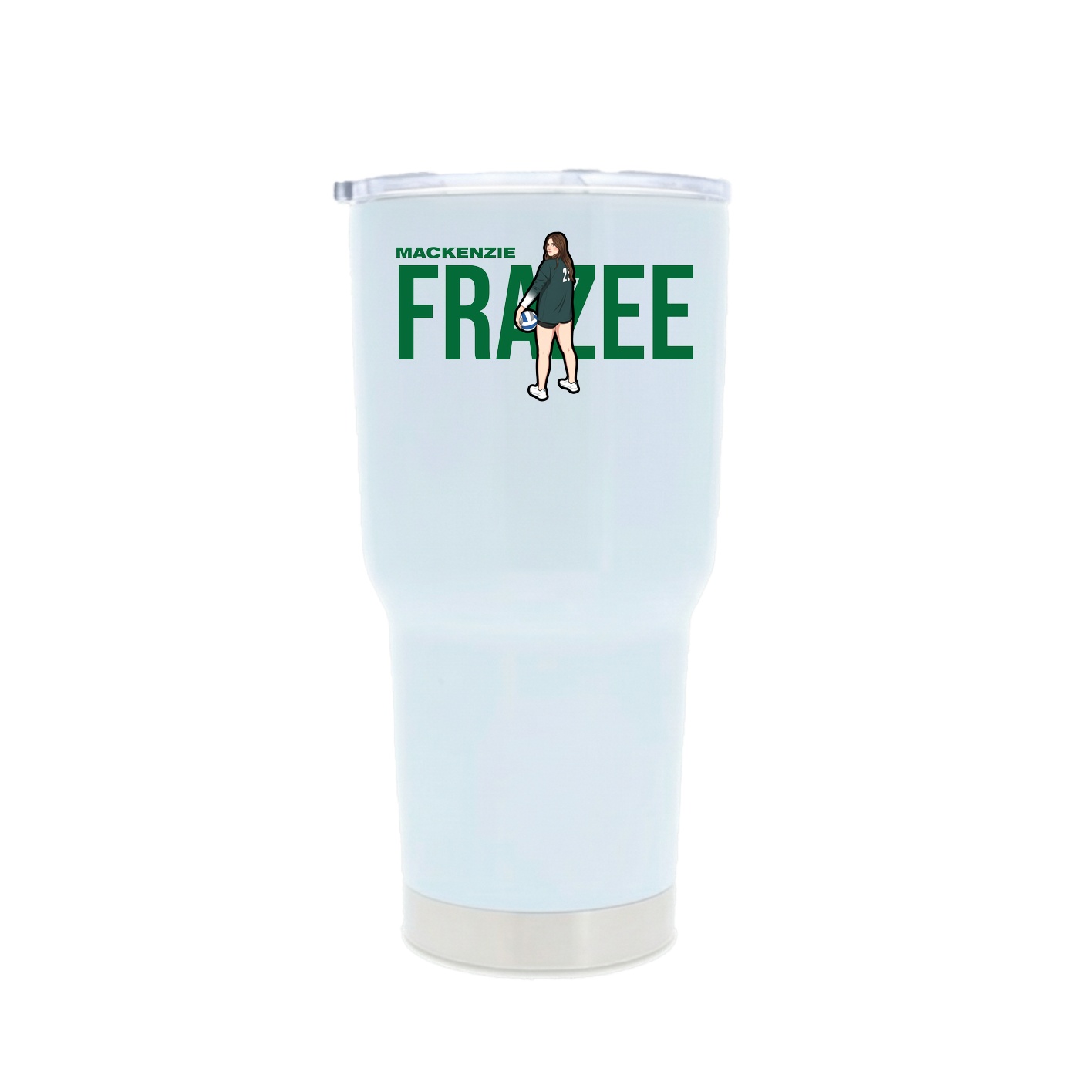 30oz Stainless Steel Tumbler — Player Name in White