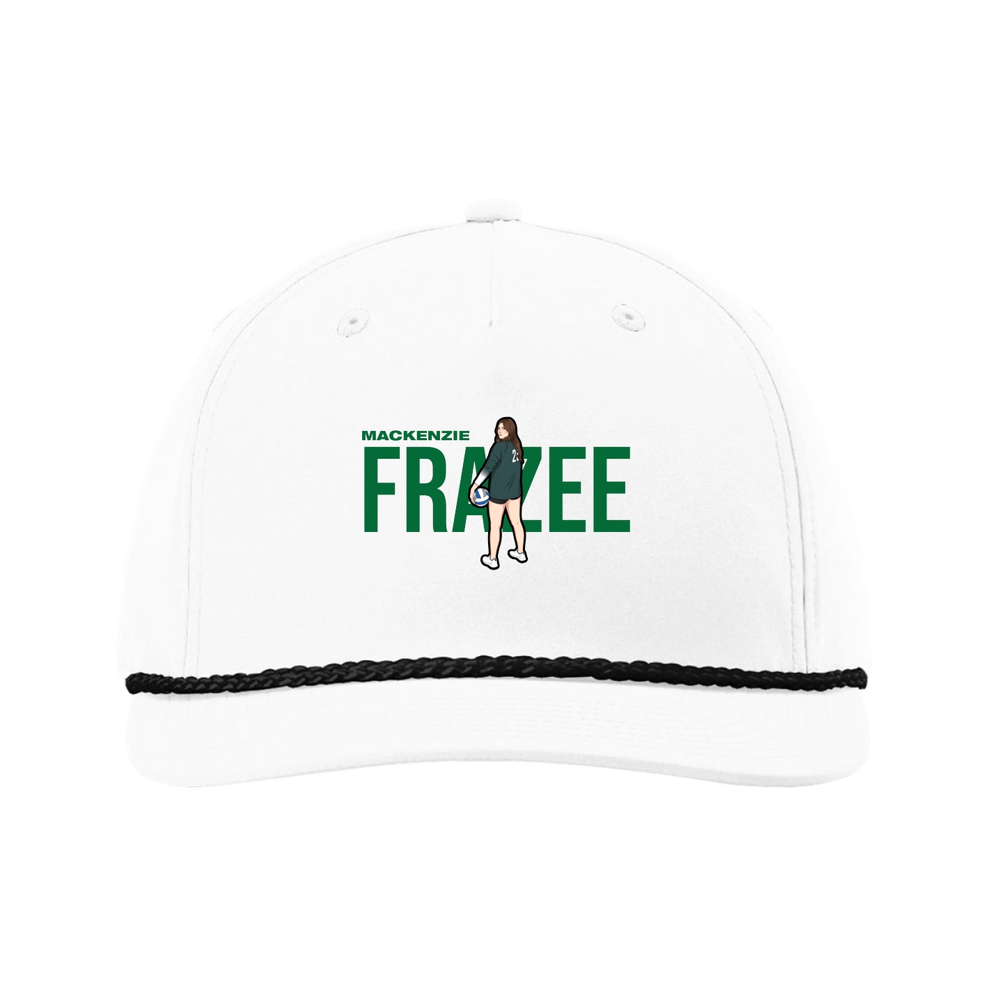 Five-Panel Classic Rope Cap — Player Name in White