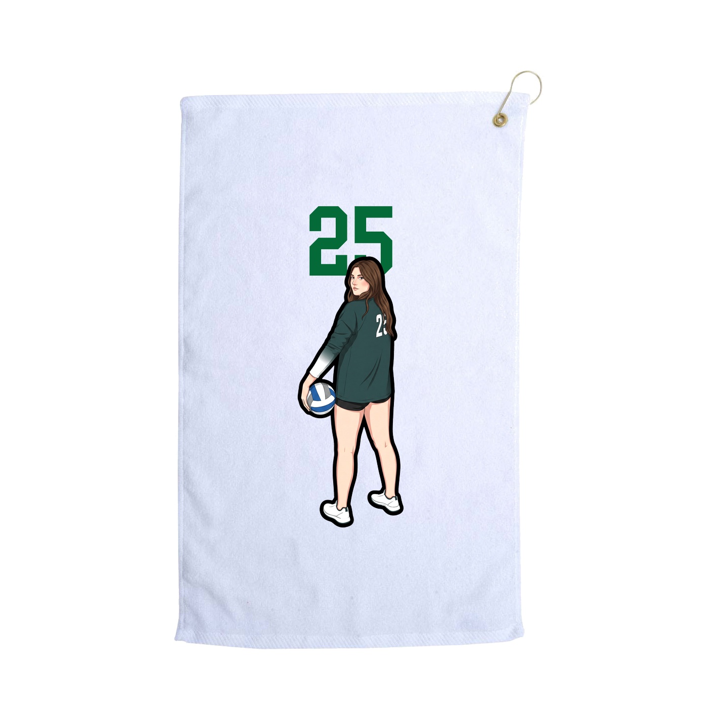 Golf Towel — Number Top in White