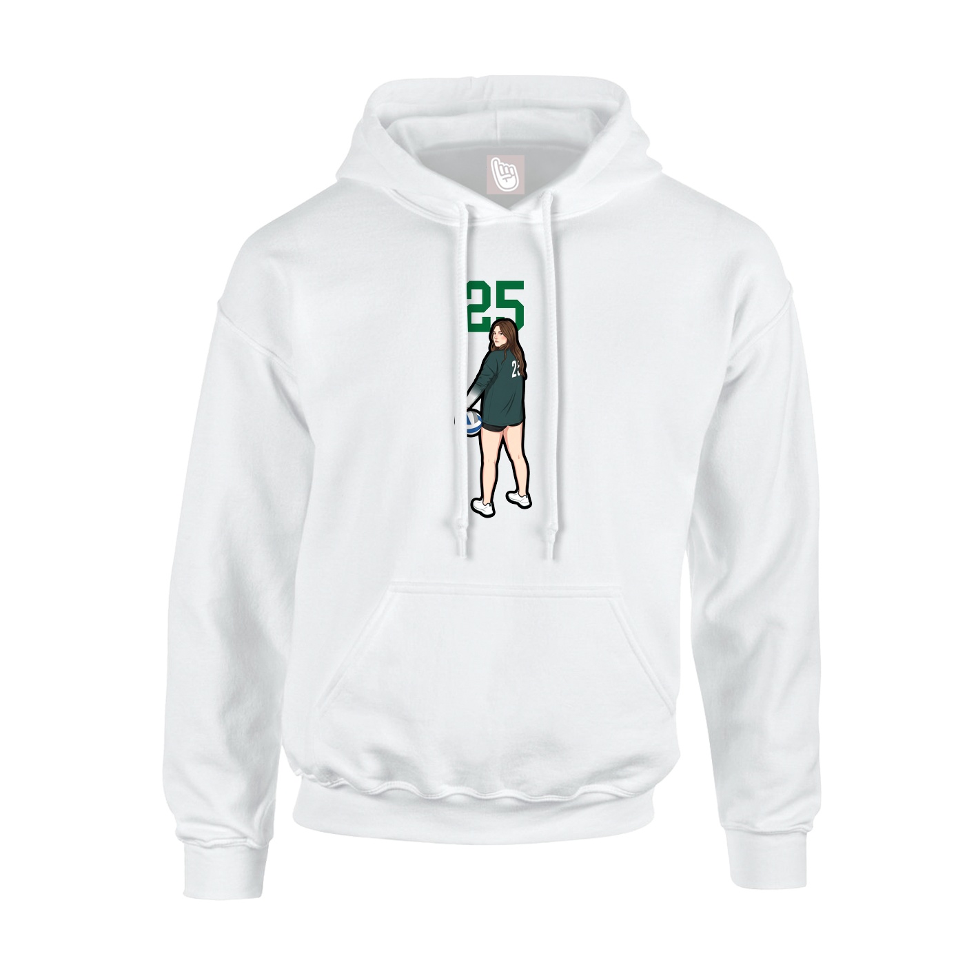 Hoodie — Number Top in White