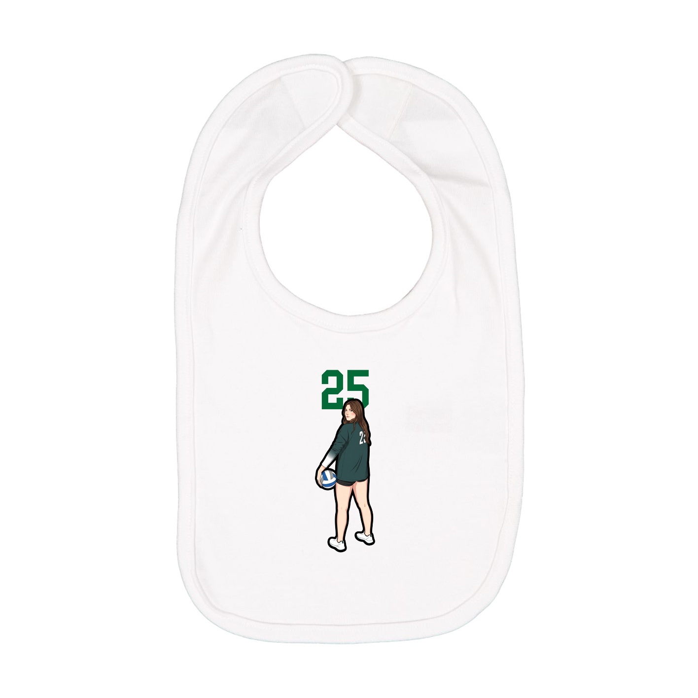 Infant Bib — Number Top in White