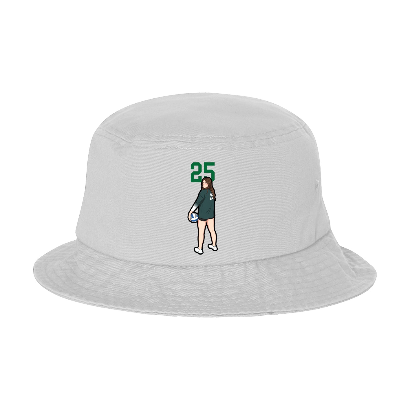 Bucket Cap — Number Top in White
